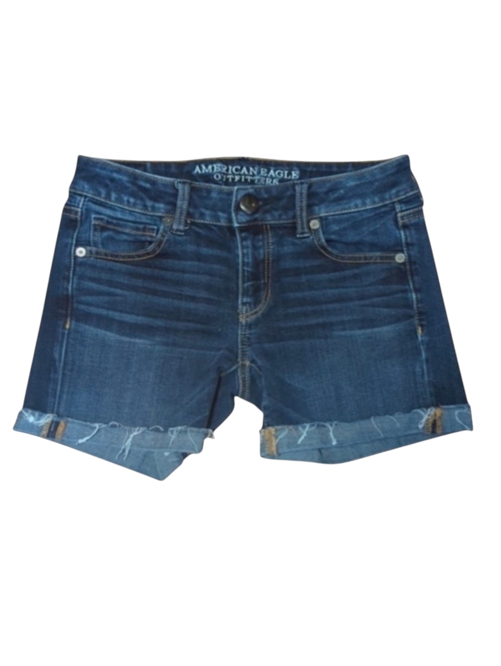 AEO Super Stretch Denim Midi Shorts Size 0